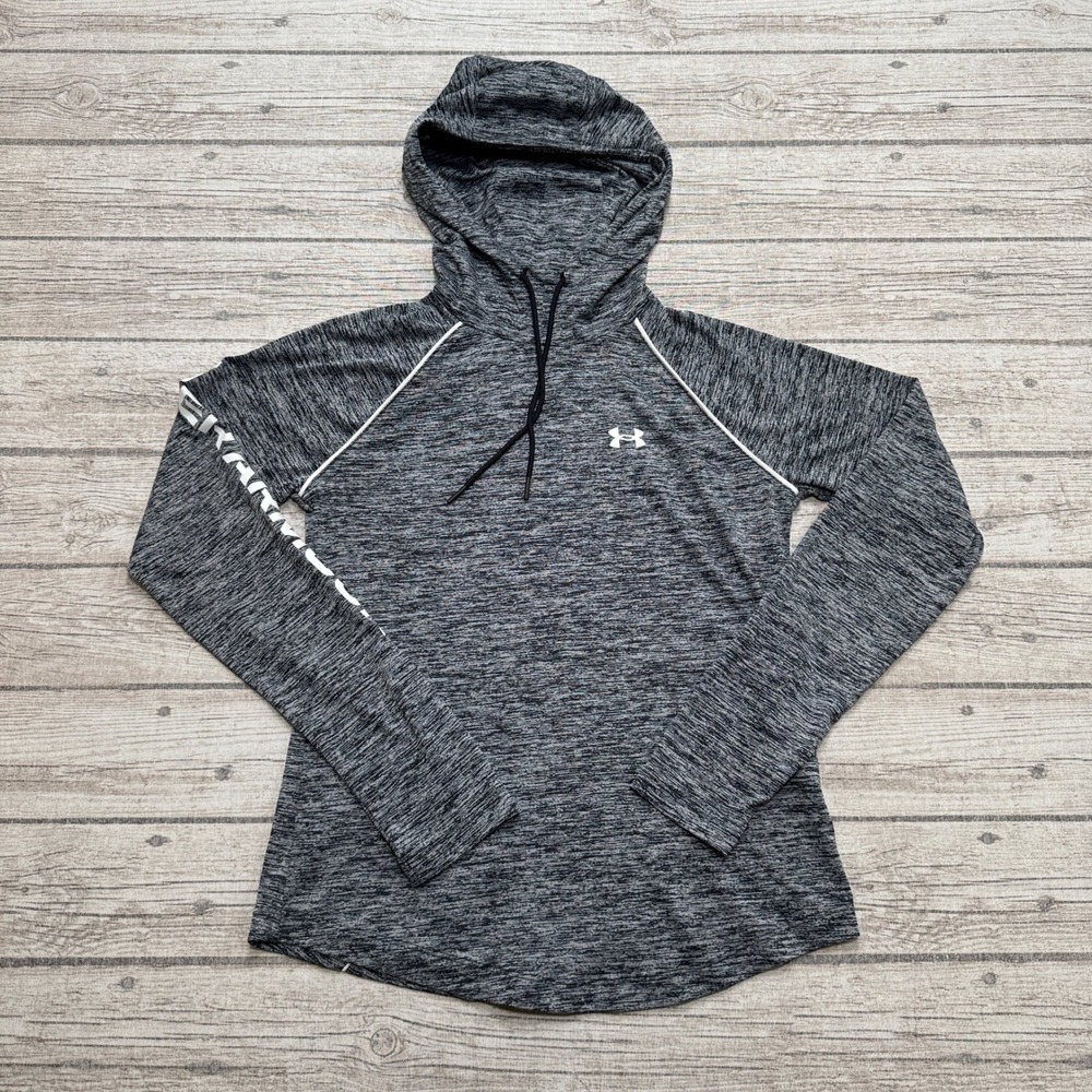 Under Armour Hoodie Women's XS Gray Space Dye Raglan Sleeve Activewear Pullover